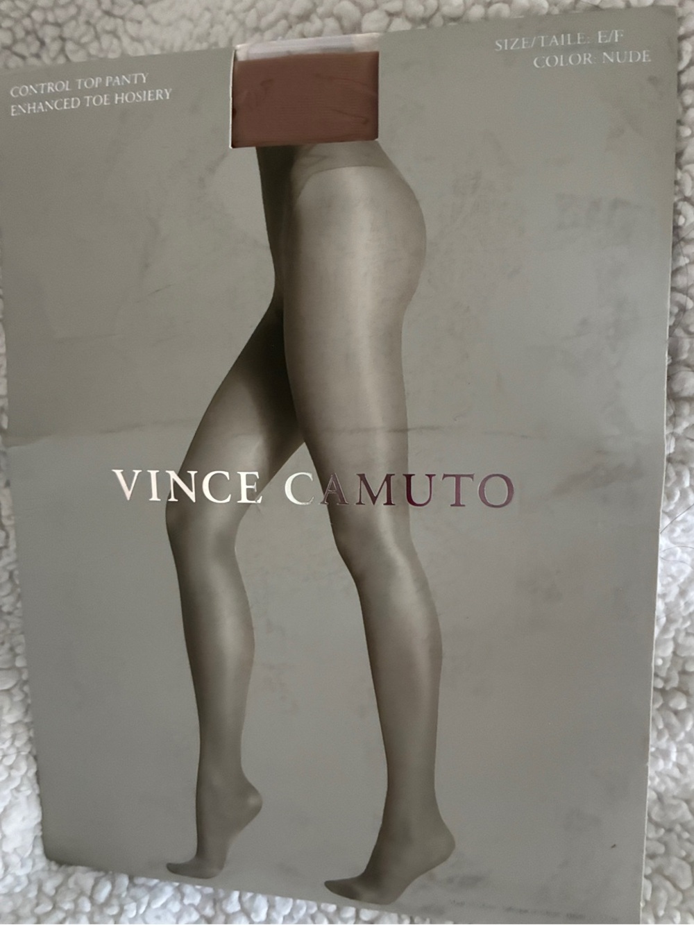 Vince Camuto Nude Sheer Control Top Pantyhose Sz EF nwt